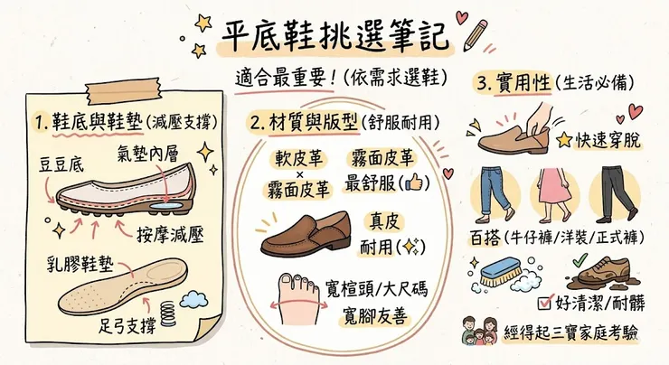 挑選平底鞋的重點跟應注意的地方
