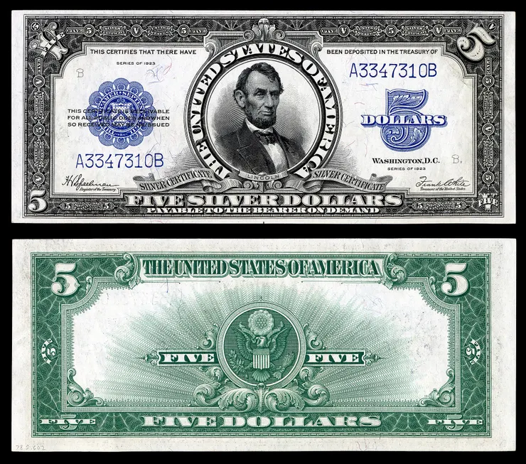 1923年5美元「銀證書」(Silver Certificate)