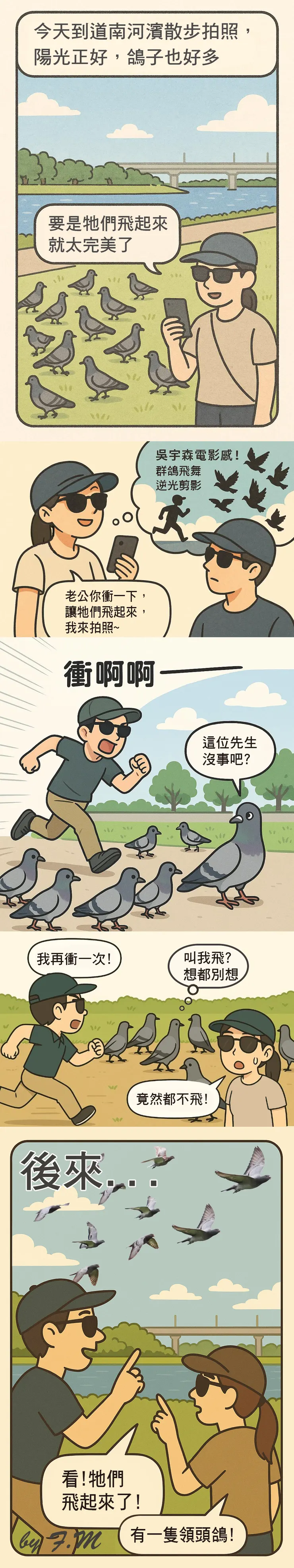 誰沒被現實打臉過？想製造畫面美、卻遭遇「鴿子不賞臉」這事，超 relatable！