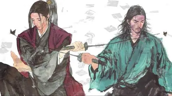 左 佐佐木小次郎,右 宮本武藏