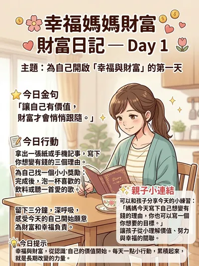  幸福媽媽財富日記  Day 1