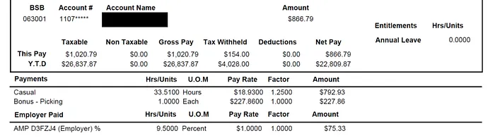 2018年最後一期薪資單