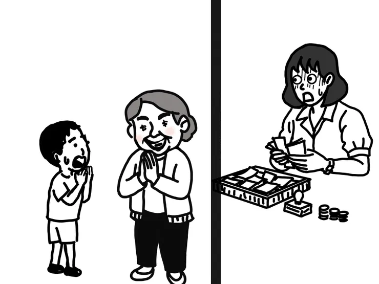 阿媽的話嚇壞她的乖孫。