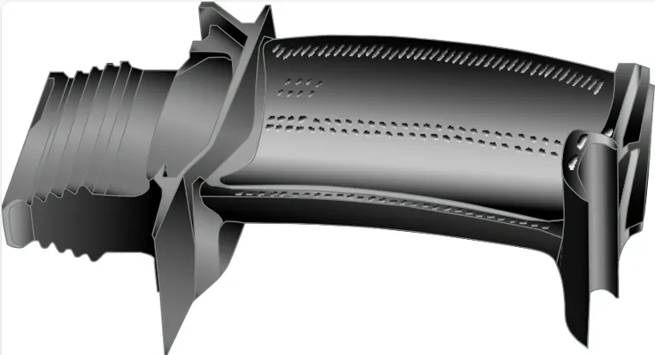 圖4. 渦輪轉子葉片(摘自維基百科)