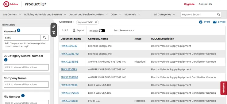 UL Produc iQ Website