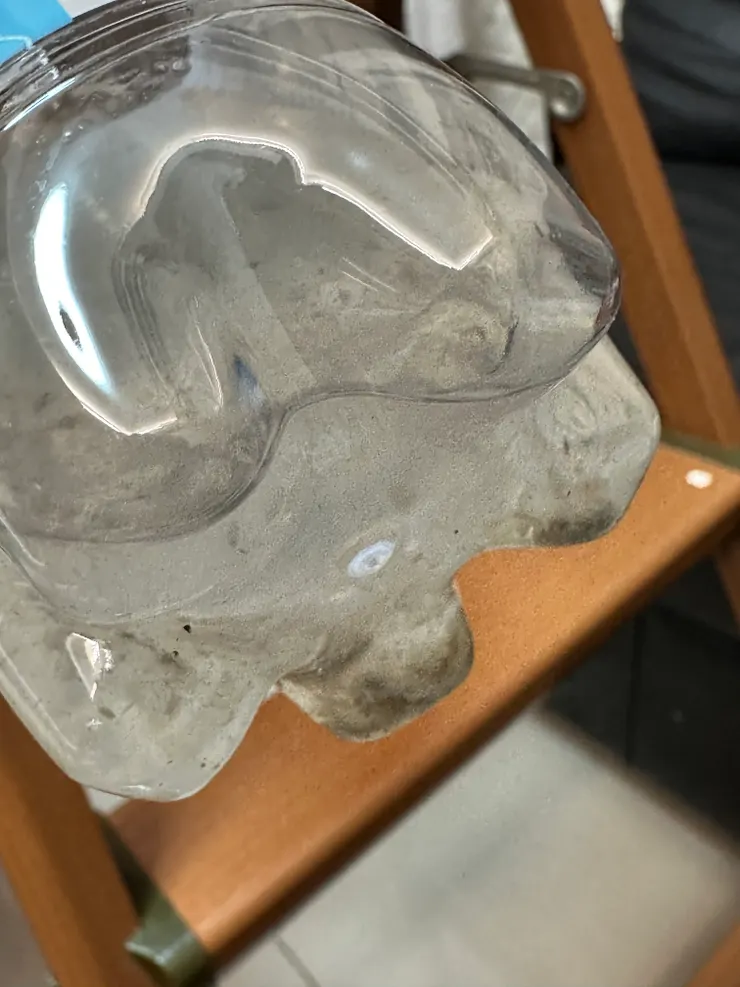 先生自製冷氣排水管，手動洗管器，水管清出來的雜物