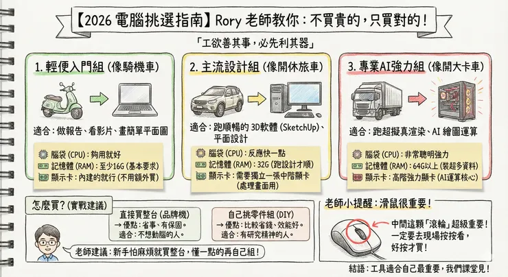 【2026 硬體指南】工欲善其事，必先利其器：Rory 老師的數位學習設備全指南