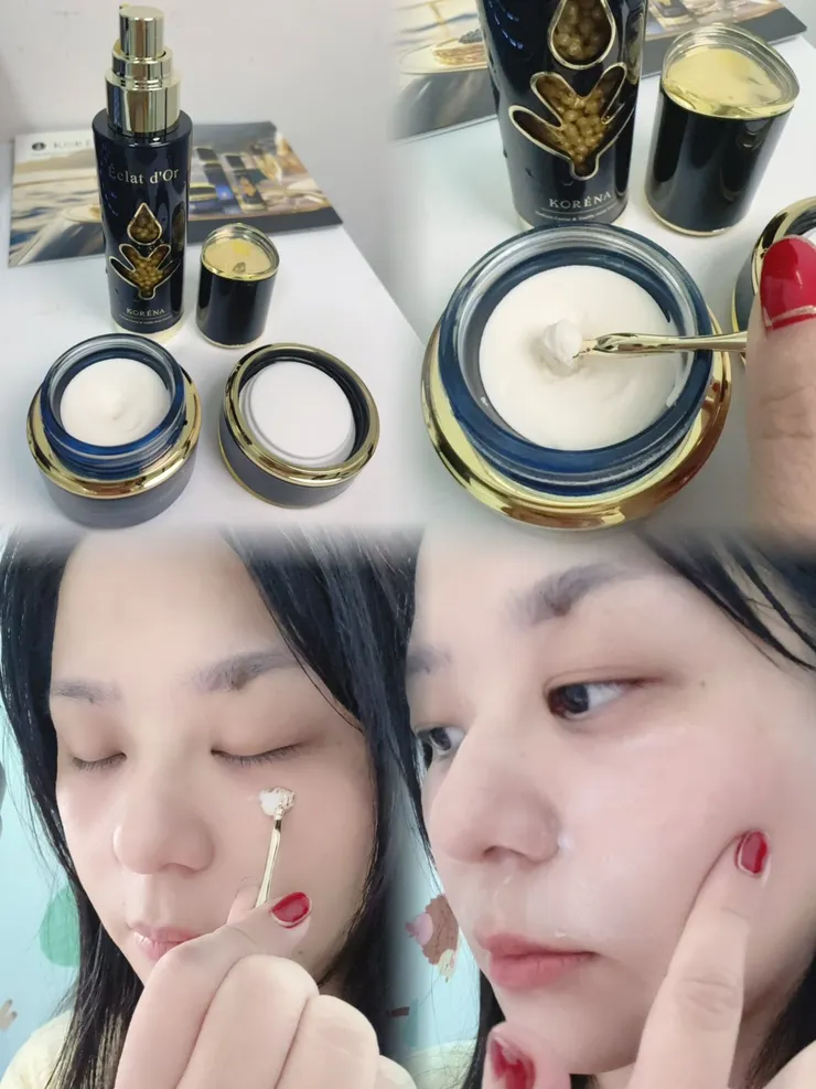 便於拍攝，直接塗抹於臉上，下方有日常使用的方式說明