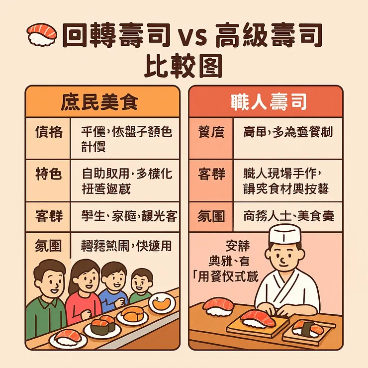 迴轉壽司vs高級壽司
