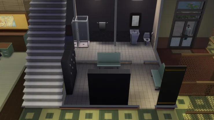 工作的地方怎麼可以沒有洗手間？有時辦案時間很長，所以也有浴室。(是遊戲設定的)