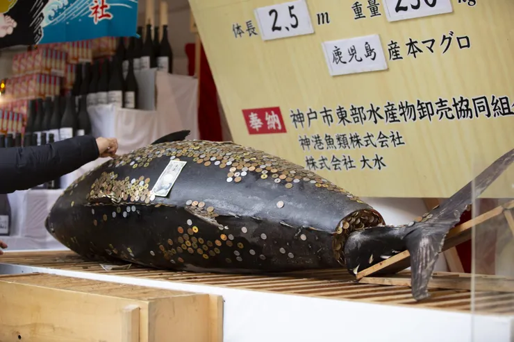 大マグロ奉納儀式。