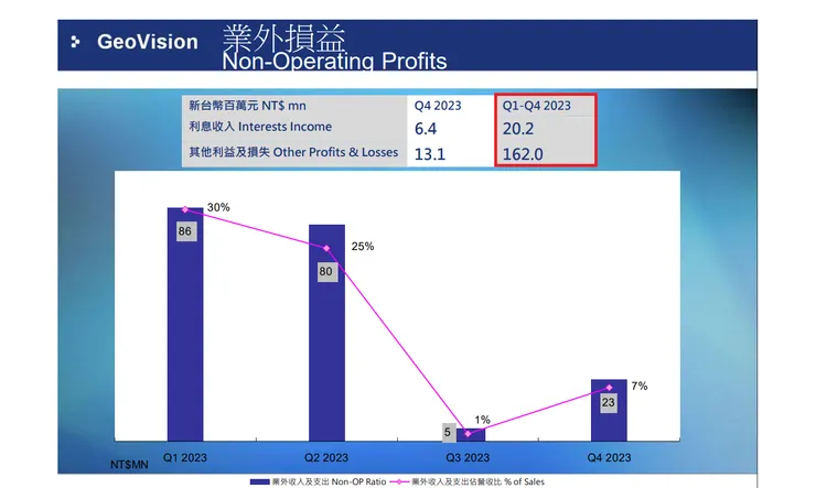 業外表現概況。資料來源:奇偶113年法說會簡報資料。