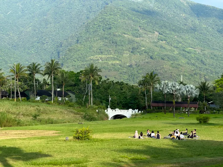 心流靜旅練習瑜伽的大草坪