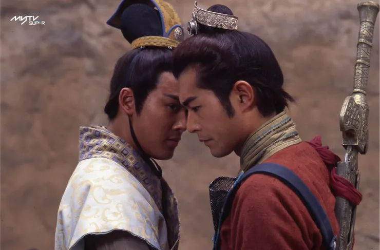 劇版《尋秦記》的雙男主角：古天樂飾演的項少龍（右），及林峯飾演的趙盤／嬴政（左），據說現在這幅劇照令腐女心花朵朵開