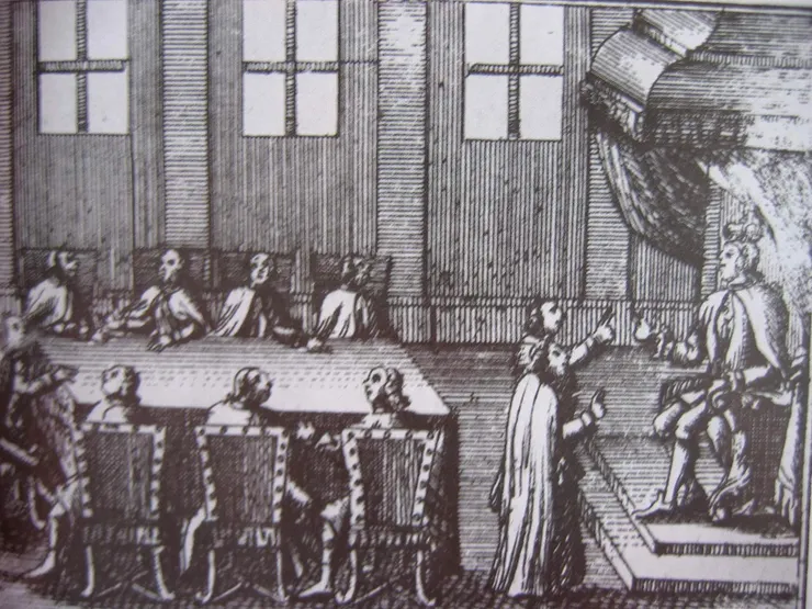 奧古斯都二世時期，聯邦瑟姆開會時的座位排列。奧古斯都二世時期是自由否決權濫用最為嚴重的時期