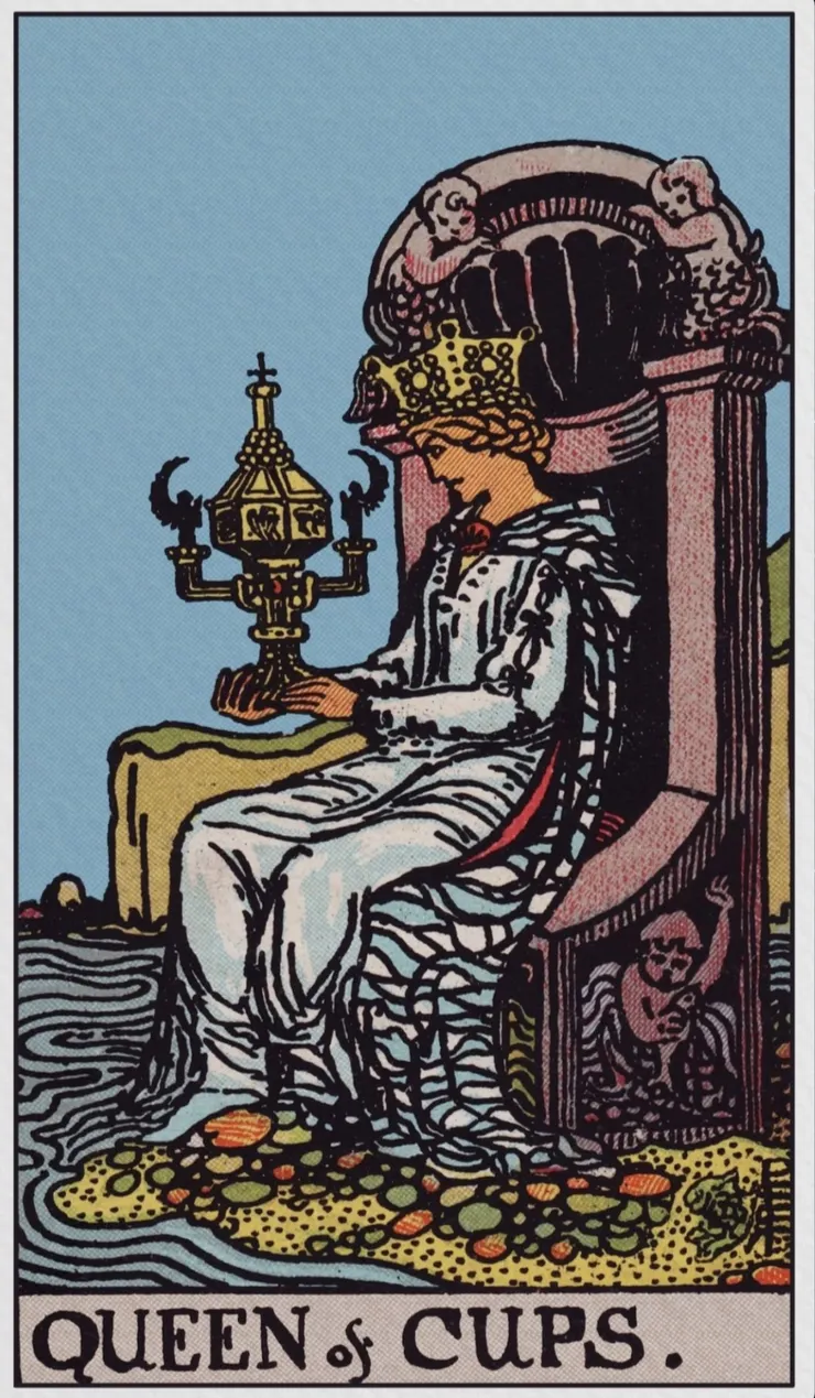 聖杯皇后所在之處與美輪美奐的杯子，訴說著她知道真正的寶藏是什麼。