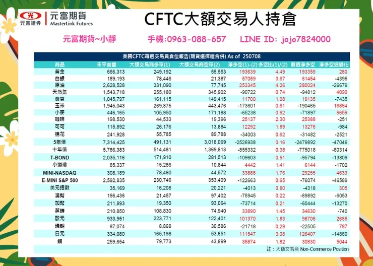 cftc大額交易人持倉