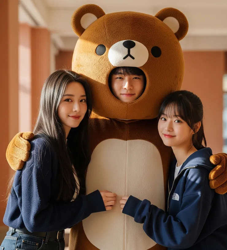 ai繪製  Laura、Bear、Tina  貝爾放開那兩個女孩~