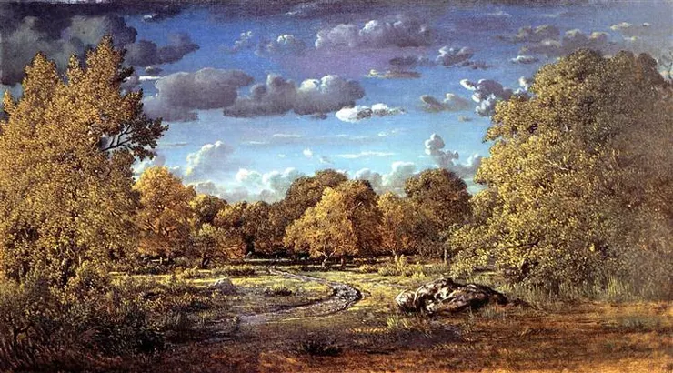 Theodore Rousseau, Glade of the Reine Blanche in the Fontainebleau Forest 1860