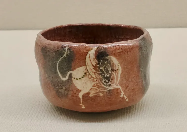 楽直入作　馬　赤茶碗