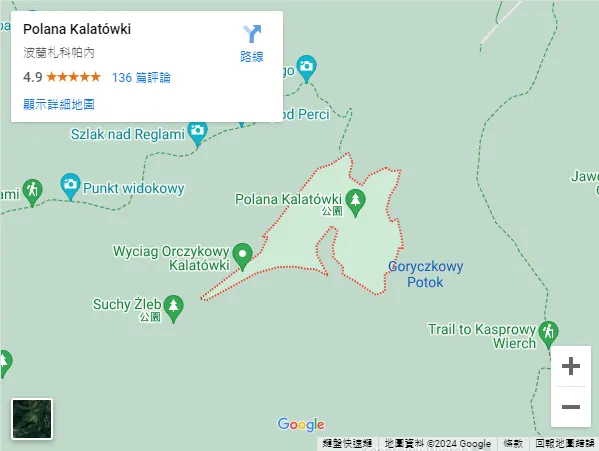 Polana Kalatówki位置