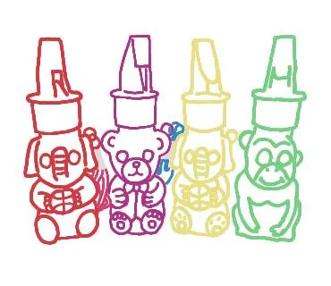 瓶身是動物造型，蓋子還有附加哨子