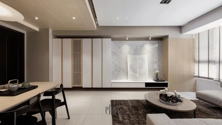 作品設計:新驛城,客廳收納系統櫃樣式