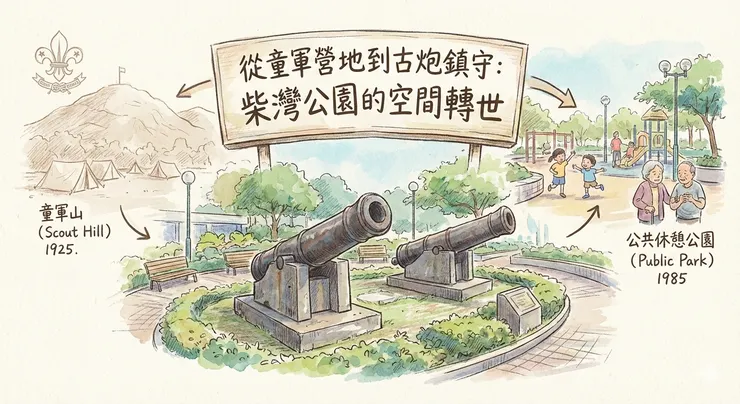 柴灣公園童軍山園地的兩尊古炮