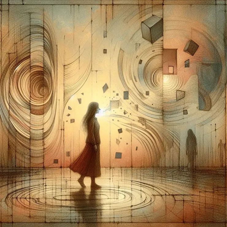 作者以 Bing Image Creator 生成圖像，靈感來自《回聲》詩作意象（僅供本文使用，未經授權請勿擷取或另作用途。）