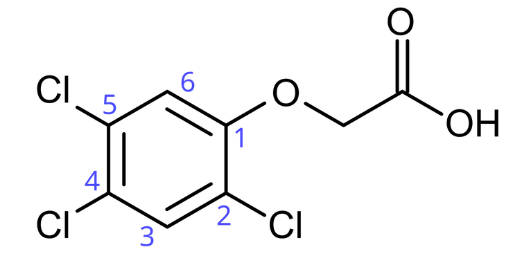 2,4,5-T。By Monolemma - Own work, CC BY-SA 3.0