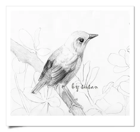 陪孩子寫功課時在一旁的素描練習