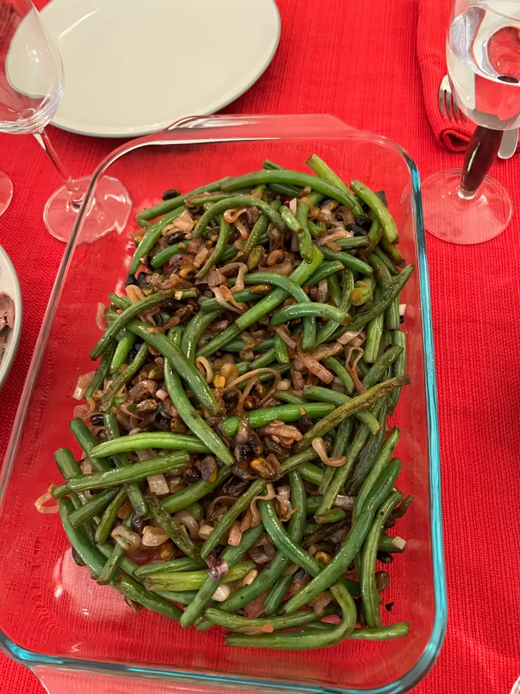 四季豆+洋蔥(shallot)、開心果