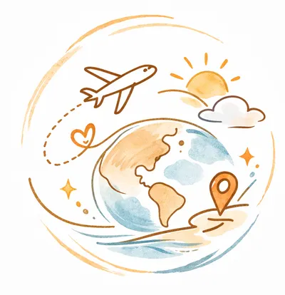 幻想環遊世界的女子