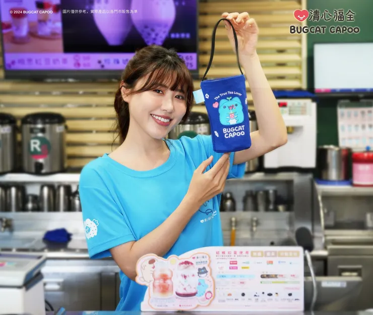 圖說：帆布刺繡提袋容量大、材質硬挺，且前後兩面都有可愛的咖波造型刺繡。（資料來源：清心福全）