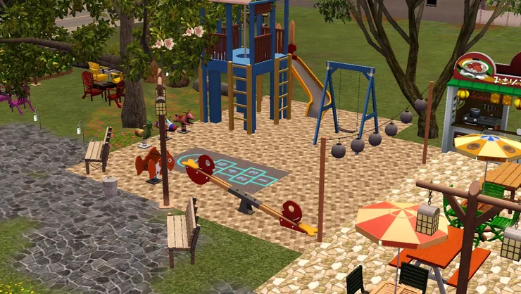 大人在一邊用餐聊天的時候,小朋友可到另一邊玩耍。公園照顧到不同年齡層的人士。