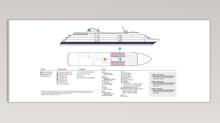 擷取至Atlas官網，其名下World Voyager的平面圖。