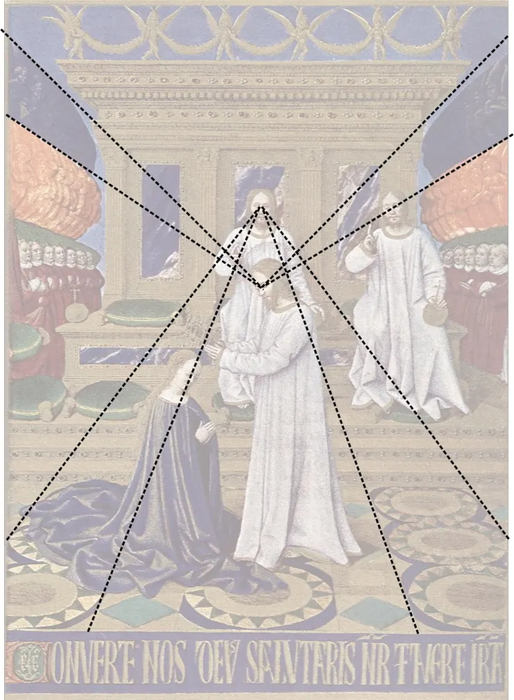 「聖母加冕」的雙重「消失點」構圖。