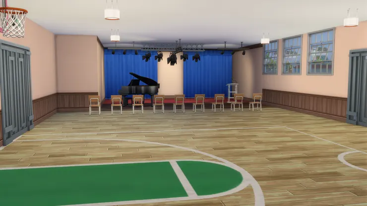 禮堂另一個用途當然是上聚會，所以一到指定時間便排滿了學生椅；但我這次不放太多，讓大家知道就行了。