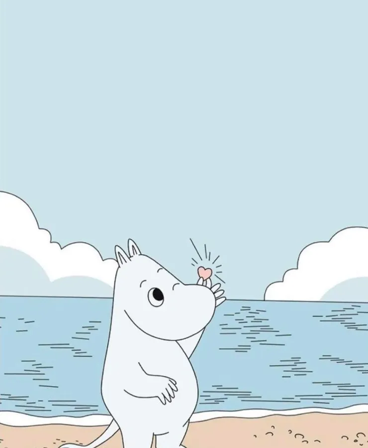 魯魯米到海邊玩/取自https://www.popdaily.com.tw/forum/life/604534