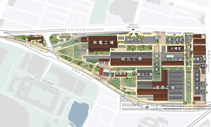 台北機廠平面圖（圖片來源：國家鐵道博物館官網）