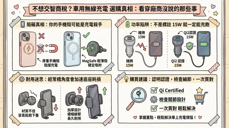 不想交智商稅?車用無線充電 選購真相:看穿廠商沒說的那些事