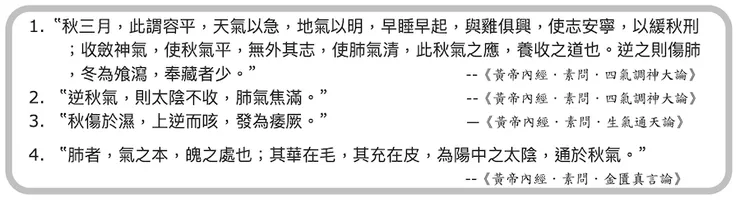 中醫秋季保健。《黃帝內經》