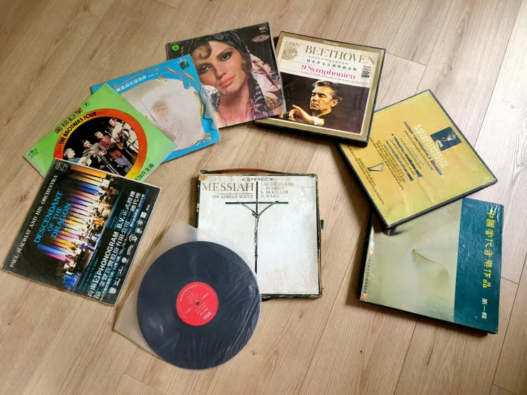 【黑膠沾著四十年前的指紋與灰塵 潘琛遠從淡水老家帶到高雄送我 它們不是名盤是曾經共有的青春】