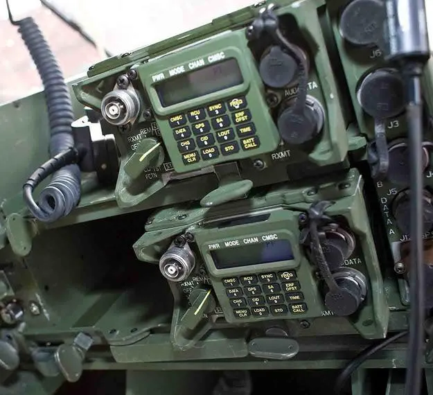 一套車裝但缺了電源放大器的SINCGARS無線電，該無線電能以最多每秒100跳的速度在30-87.975MHz 的頻率上，以25KHz為間隔的2320個頻率上進行偽隨機的跳頻