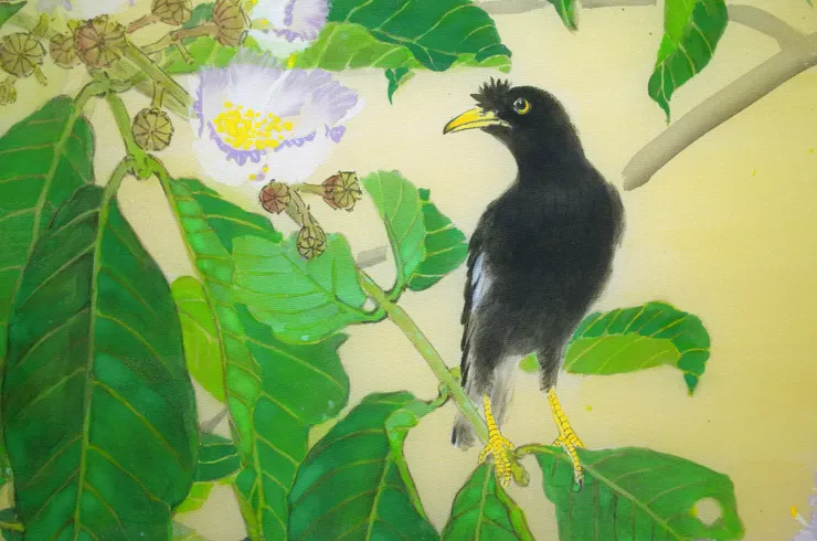 〈初夏晨興〉局部－八哥