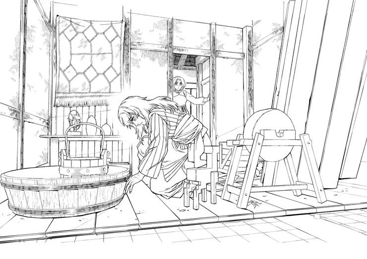 在畫面中強調線條立體感，同時加入排線做材質效果。