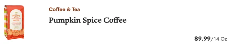 Pumpkin Spice Coffee / Latte Mix(南瓜香料咖啡 / 拿鐵)