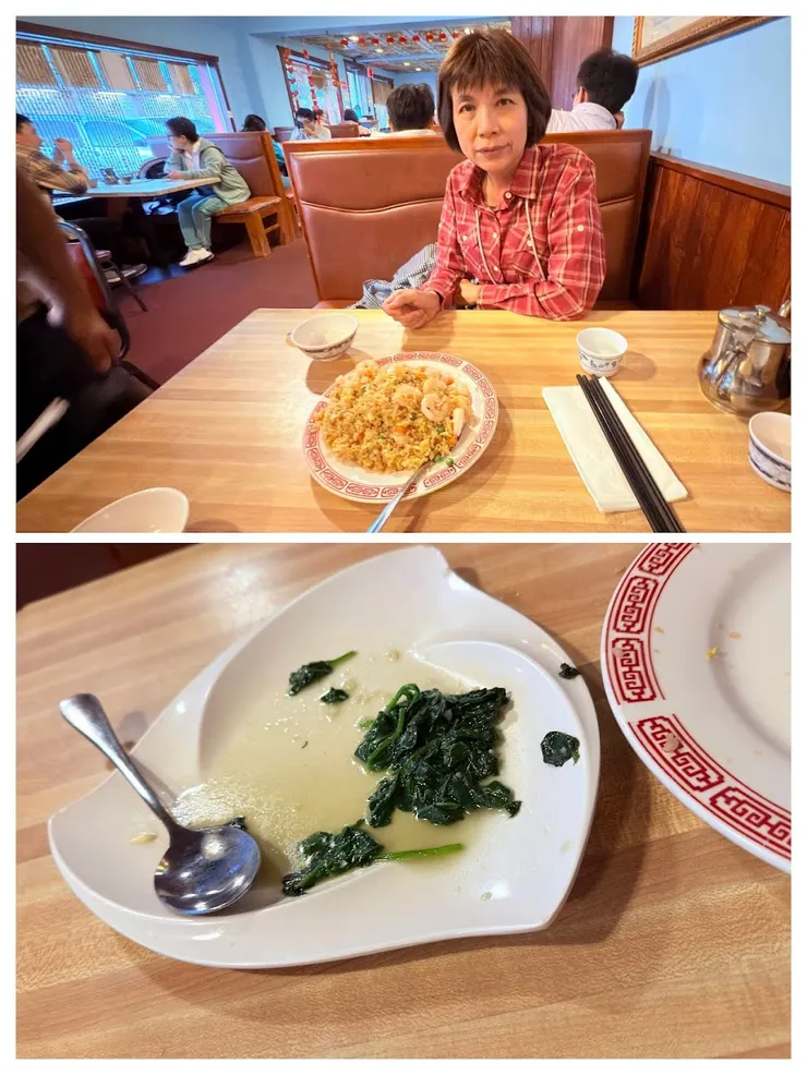 先拍炒飯，吃飽才想到忘記拍菠菜。這樣台幣1400元。