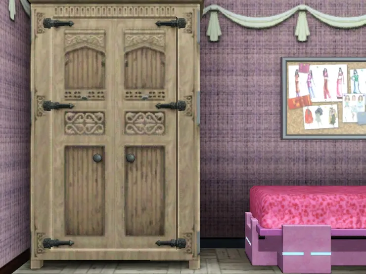 我幾乎忘了要放這個衣櫃，後來想起公子沒地方躲，正好找了這款門能透氣的。