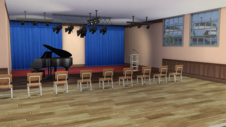 很典型的學校禮堂。